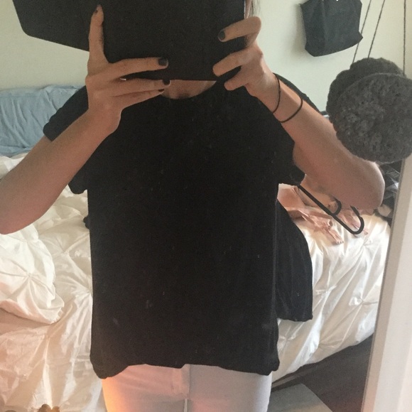 Black Brandy Melville cuffed tee