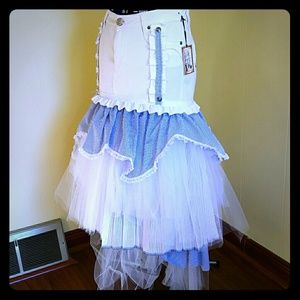 Navy Sailor themed layered tulle skirt