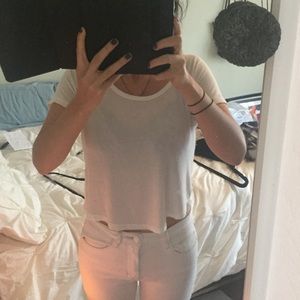 White Brandy crop tee