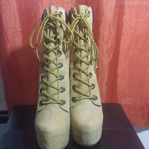 Z-Jo High heel timberland design boots