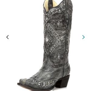 Coral - Black Glitter Inlay Boots