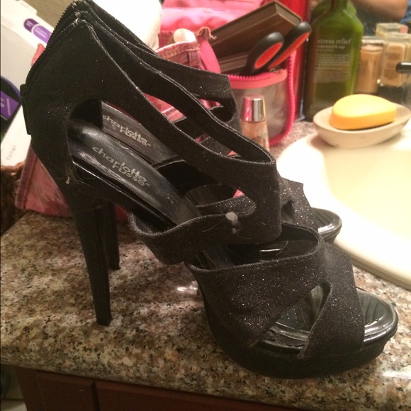 Black sparkly heels - Picture 2 of 4