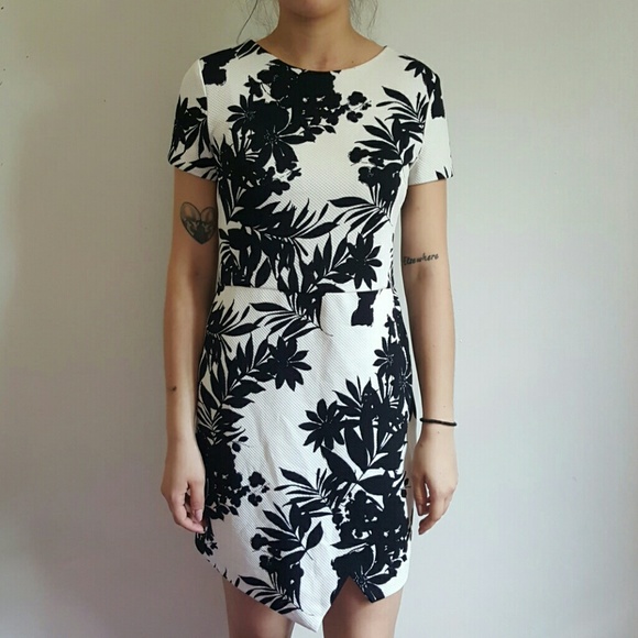 Black and white floral dress
