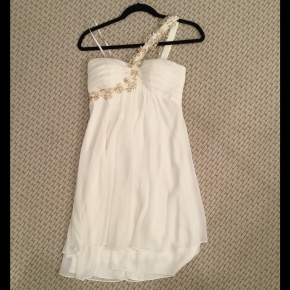 Formal Homecoming White Dress One Shoulder