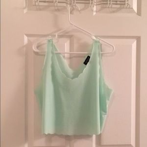 Sleeveless Tank with Scalloped Edging