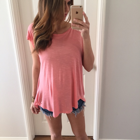 Sold • Salmon-Pinkish Split Tee - Picture 2 of 4