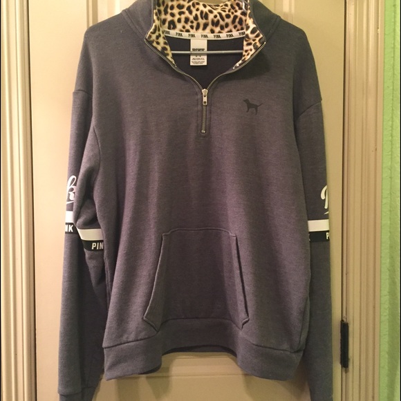 Vs pink leopard half zip