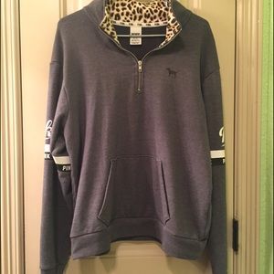 Vs pink leopard half zip