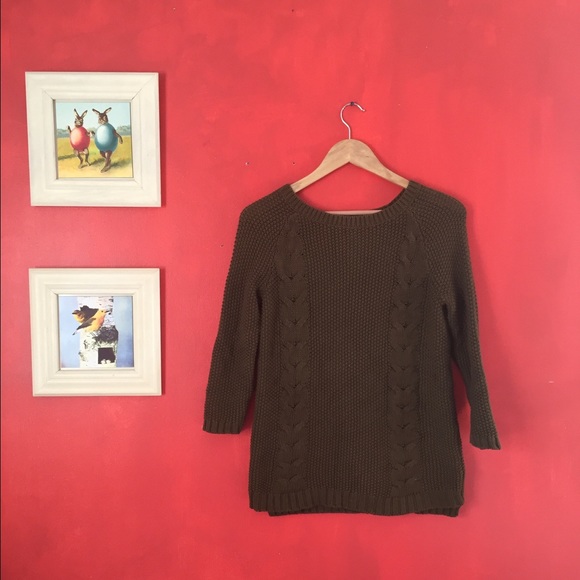 Army green knit sweater! Cynthia Rowley!