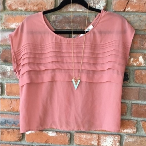 Forever 21 sheer salmon crop top