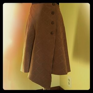 Brown suede wrap skirt