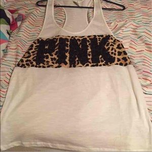 Vs pink bling cheetah tank