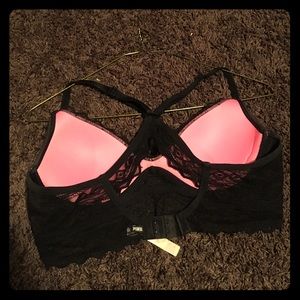 Black lace razorback bralette