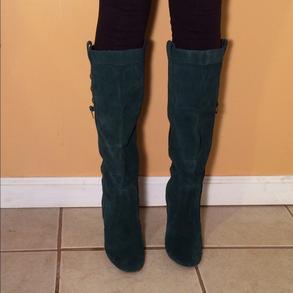 Teal boots & silver rhinestone handbag (BUNDLE)