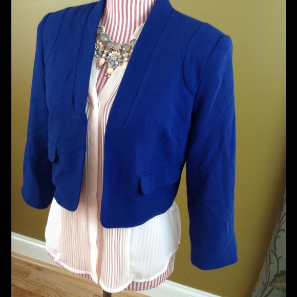 Worthington Jackets & Blazers - Cobalt Blue Open Front Blazer