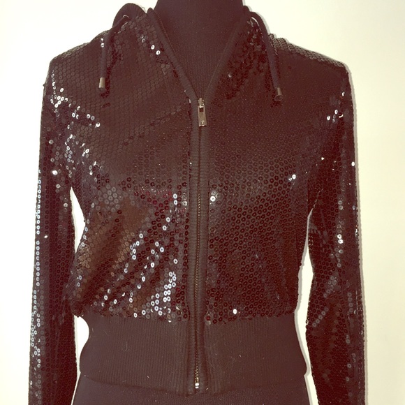 Black sequin hoodie