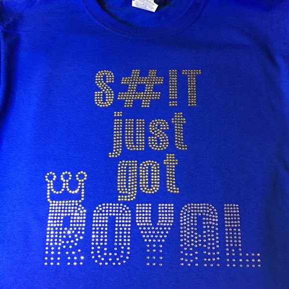 Custom hand made KC Royals Rhinestoned tshirt