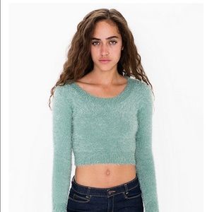 American Apparel Cropped Fuzzy Sweater