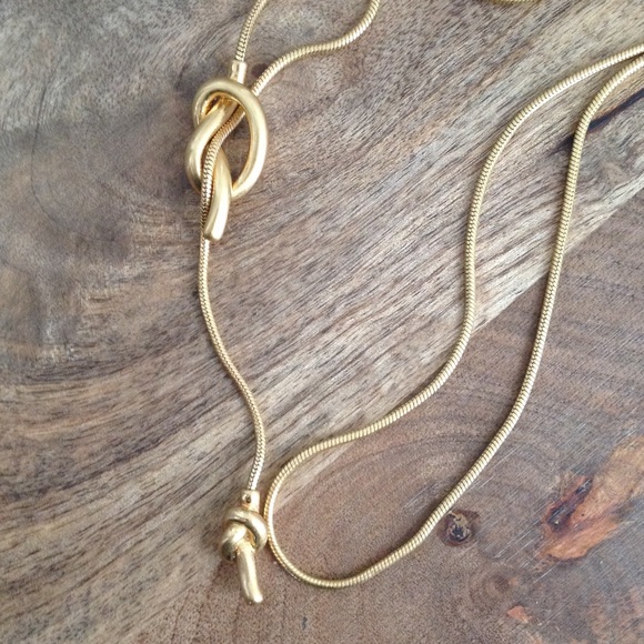 Madewell "knotshine" gold-tone lariat necklace