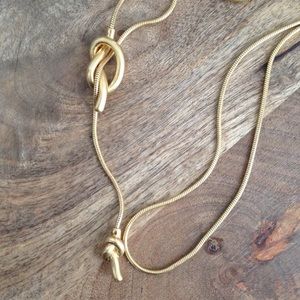 Madewell "knotshine" gold-tone lariat necklace