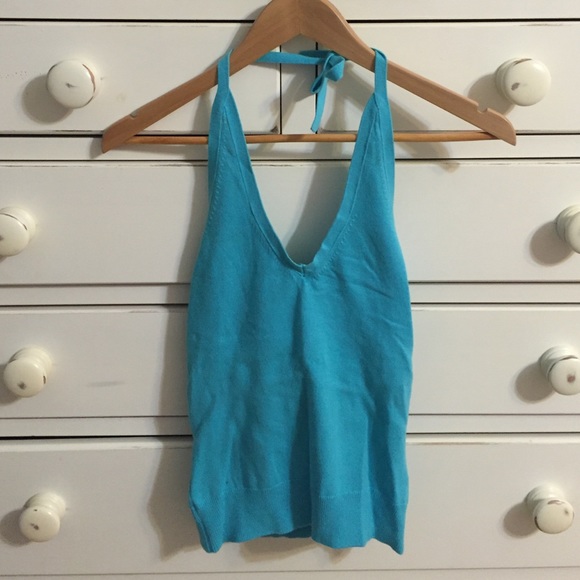 Gap Turquoise Halter Top w/ Built in Bra | XS