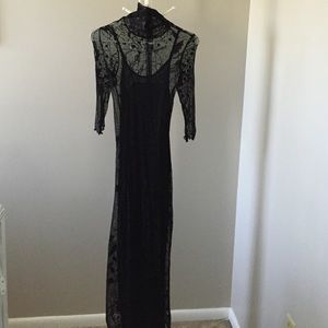 Women's black lace dress