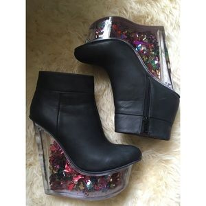 Jeffrey Campbell Leather Icy Bootie w/ confetti