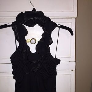 Black express halter top backless