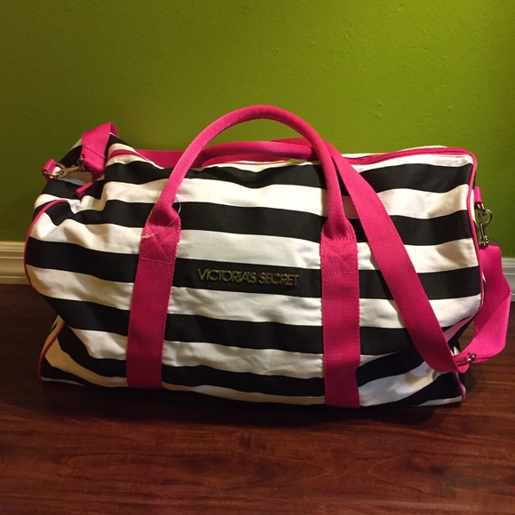 Victoria's Secret Handbags - Victoria's Secret striped duffle bag