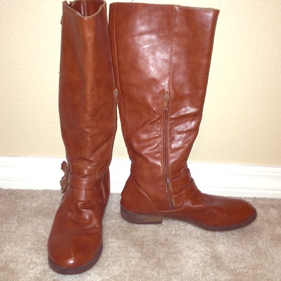 Brown riding boots