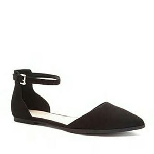 Faux Suede Ankle Strap Flats - Like New!