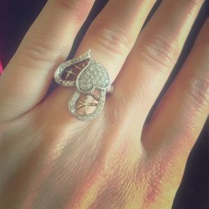 Sterling silver Two toned, cubic zirconia ring