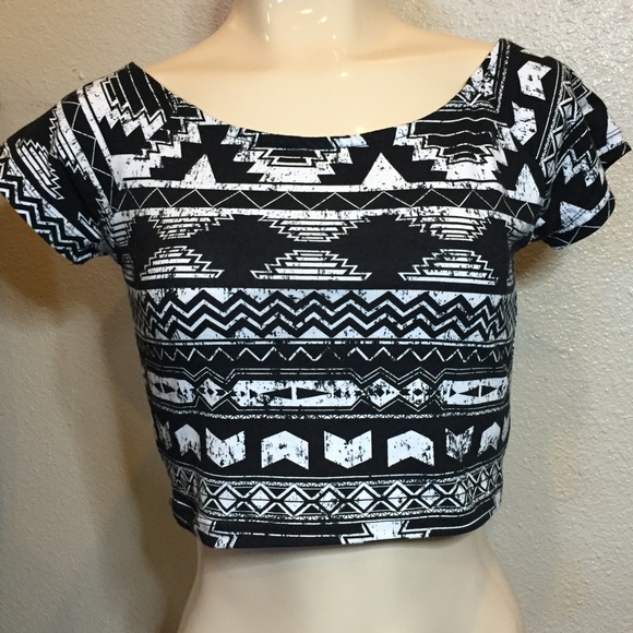 Aztec Print Crop Top
