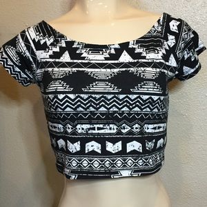 Aztec Print Crop Top