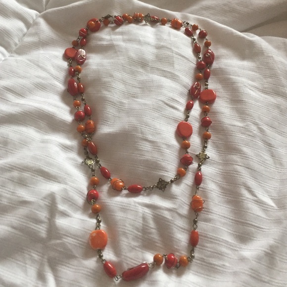 Orange and red necklace