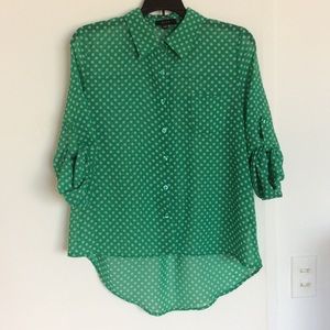 Sheer button down shirt