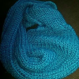 Teal knit scarf
