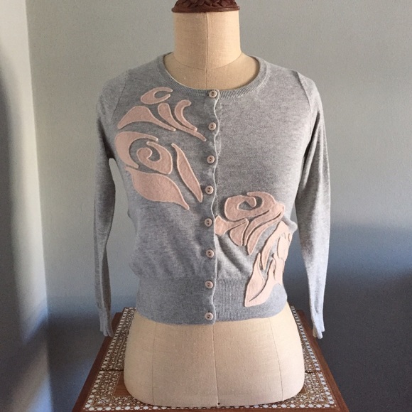 Anthropologie Sparrow Clinging Blossoms Cardi S