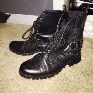 Forever21 black laced combat boots