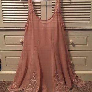 Pink Beaded Free People Dress