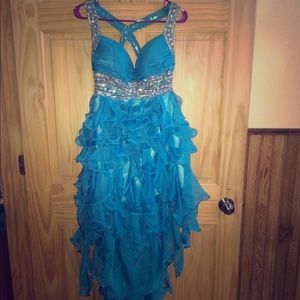 Beautiful High Low Criss Cross Formal Dress