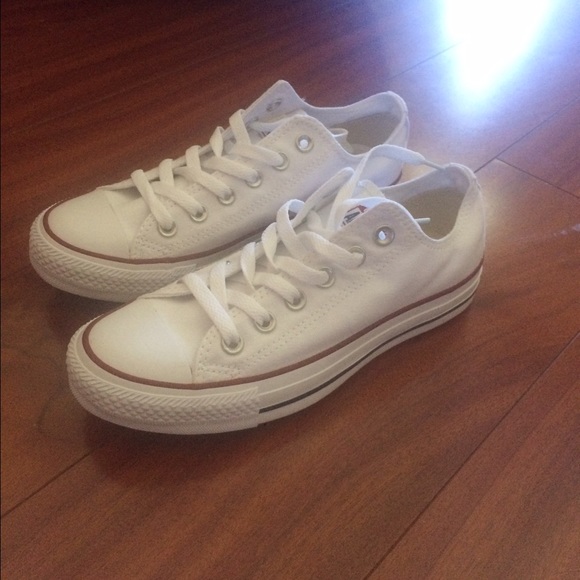 Brand new never worn white low top converse
