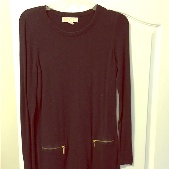 Michael Kors navy sweater with zipper detail