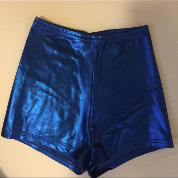 NWOT American Apparel Shiny high waisted shorts - Picture 2 of 2