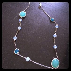 Stella and dot silver and turquoise necklace. Nwot