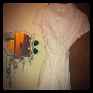 White eyelet dress NWOT never worn wrap dress