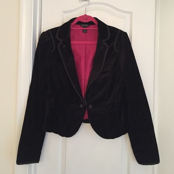 Black velvet tuxedo jacket. WHBM