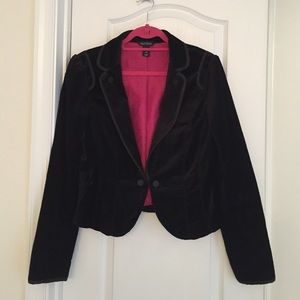Black velvet tuxedo jacket. WHBM