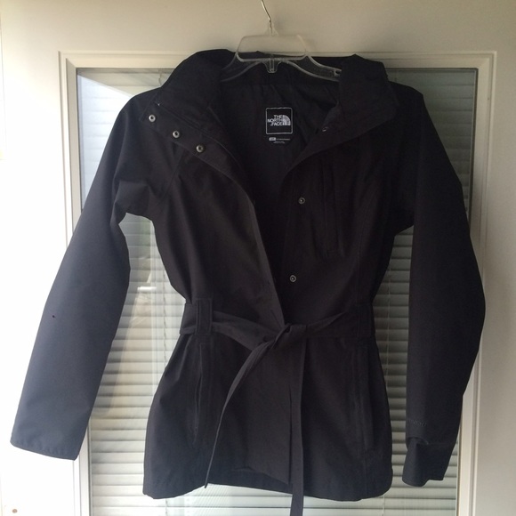 North Face black rain jacket