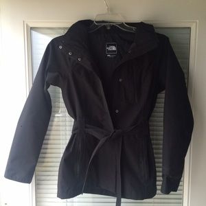 North Face black rain jacket